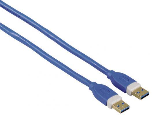 Кабель соединительный USB 3.0 AM-AM 1.8м Hama H-39676 позолоченные контакты экранированный синий