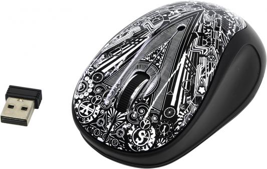 Мышь беспроводная Sven RX-360 чёрный рисунок USB