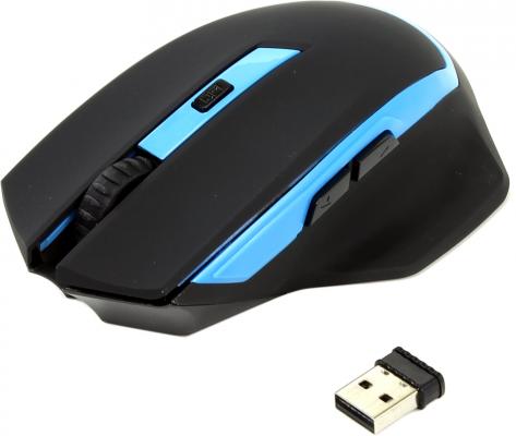 Мышь беспроводная Oklick 630LW чёрный голубой USB