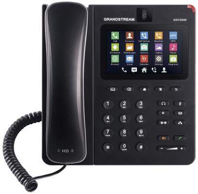 Телефон IP Grandstream GXV3240 6 линий 2x10/100/1000Mbps сенсорный 7" LCD Android OS 4.2 Wi-Fi USB