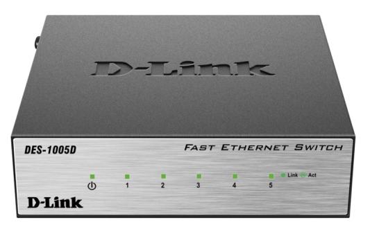 Коммутатор D-LINK DES-1005D/O2B неуправляемый 5 портов 10/100Mbps