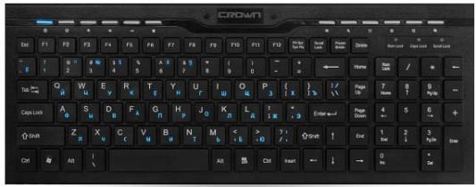 Клавиатура проводная Crown CMK-201 USB черный