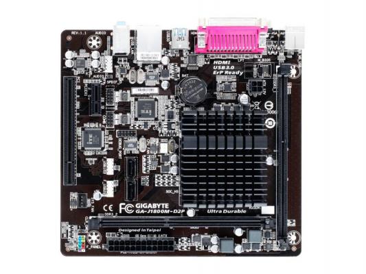 Материнская плата GigaByte GA-J1800M-D2P Intel Celeron J1800 2xDDR3 1xPCI-E x1 1xPCI 2xSATAII 7.1 Sound GLan HDMI D-Sub COM USB mATX Retail