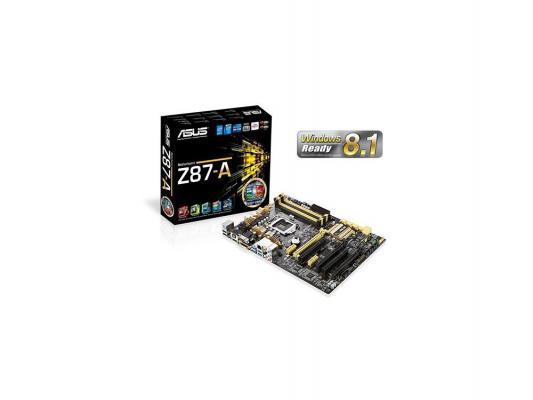 Материнская плата ASUS Z87-A C/SI S1150 Intel Z87 4xDDR3 3xPCI-E 16x 2xPCI-E 1x 2xPCI 6xSATAIII Raid USB3.0 D-Sub DVI HDMI 8.0 Sound Glan ATX Retail