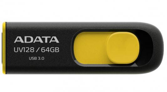 Флешка USB 64Gb A-Data UV128 USB3.0 AUV128-64G-RBY черный/желтый