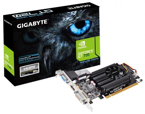 Видеокарта GigaByte GeForce GT 720 GT720 PCI-E 1024Mb 64 Bit Retail (GV-N720D3-1GL)