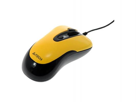 Мышь A4Tech N-61FX-4 желтый USB