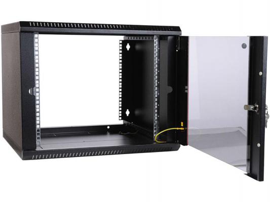 Шкаф настенный разборный 15U ЦМО ШРН-Э-15.650-9005 600х650mm дверь стекло черный