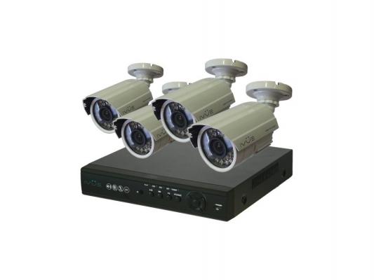 Комплект видеонаблюдения IVUE Начальный 4 4 уличные камеры 4-х канальный видеорегистратор установочный комплект 6804VHK-CB15-CM6030