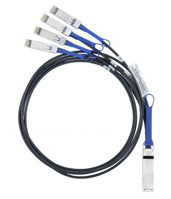 Кабель Mellanox passive copper hybrid cable ETH 40GbE to 4x10GbE QSFP to 4xSFP+ 1m MC2609130-001