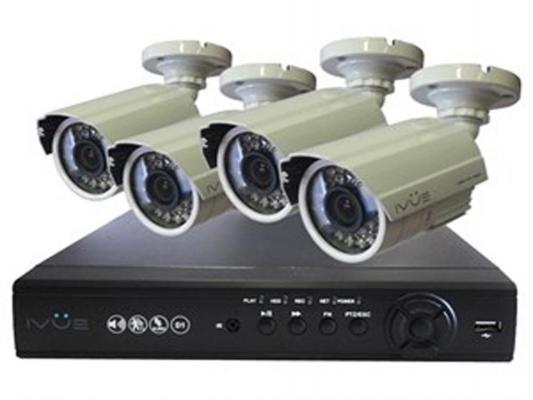 Комплект видеонаблюдения IVUE Стандарт 4 Дача 4 уличные камеры 4-х канальный видеорегистратор 6804VK-CB60
