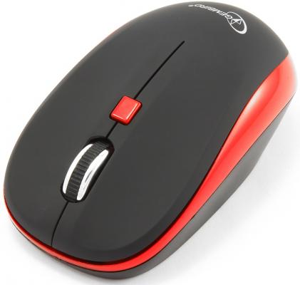 Мышь беспроводная Gembird MUSW-215R чёрный красный USB