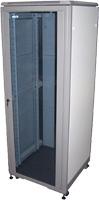 Шкаф напольный 27U Lanmaster TWT-CBE-27U-6X8 600x800mm дверь стекло серый