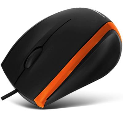 Мышь проводная Crown CMM-009 чёрный оранжевый USB