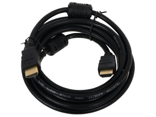 Кабель HDMI 3.0м VCOM Telecom 2 фильтра позолоченные контакты черный CG511D-3M/VHD6020G/THD6020E