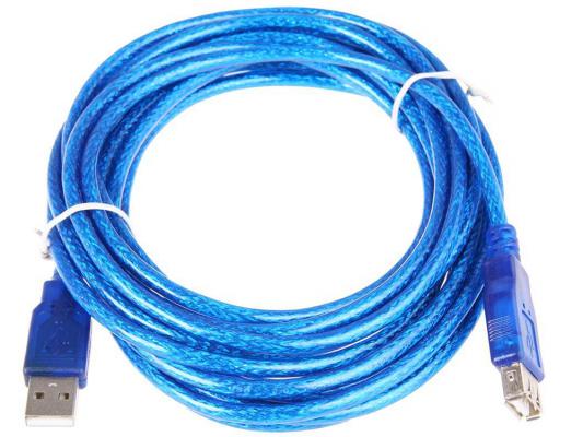 Кабель удлинительный USB 2.0 AM-AF 3.0м VCOM Telecom прозрачная изоляция голубой VUS6956T-3MTBO