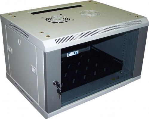 Шкаф настенный 9U Lanmaster TWT-CBW2-9U-6X4 600x450mm стеклянная дверь 2 коробки