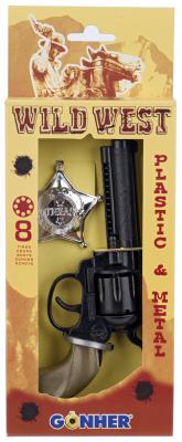 Ковбойский набор Gonher револьвер + звезда шерифа для мальчика 204/0