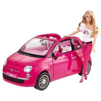 Игровой набор Mattel розовый Фиат с куклой Барби Y6857