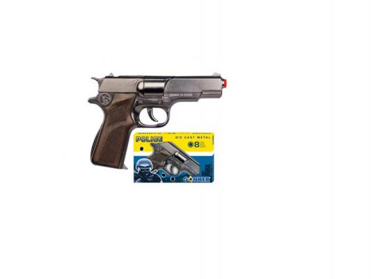 Пистолет Gonher Police 8 пистонов коричневый для мальчика 12502