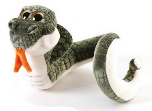 Мягкая игрушка змейка Gulliver Праздничная змейка плюш синтепон зеленый белый 32 см 183173А2