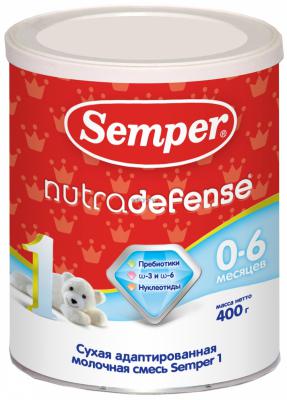 Заменитель Semper Nutradefense 1 с пребиотиками, жирными кислотами, нуклеотидами с рождения 400 гр.