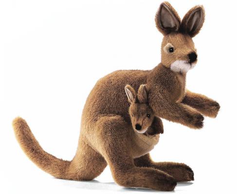 Мягкая игрушка кенгуру Hansa Валлаби плюш синтепон коричневый 38 см 2782
