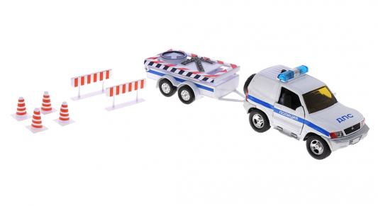 Полицейская машина Технопарк Джип ДПС с прицепом и дорожными знаками белый 1 шт 27 см СТ1055-Р