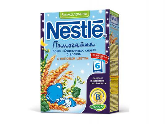 Каша Nestle безмолочная "Помогайка" Счастливых снов 5 злаков с липовым цветом с 6 мес 200 гр.