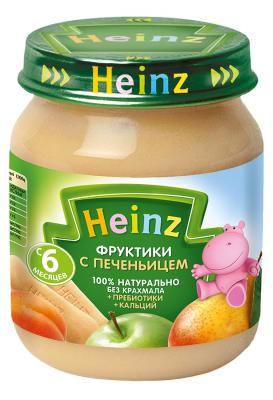 Пюре Heinz Фруктики с печеньицем с пребиотиками с 6 мес. 120 гр.