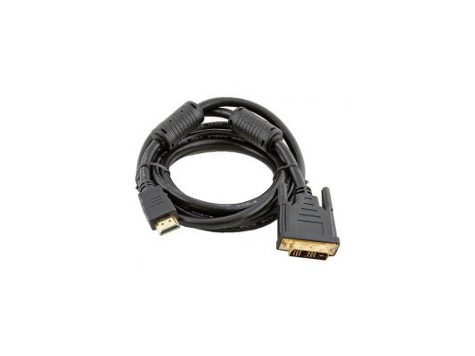 Кабель HDMI-DVI 5.0м VCOM Telecom 2 фильтра CG481F-5M