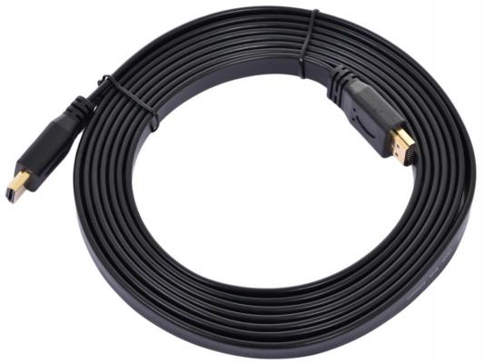 Кабель HDMI 1.0м VCOM Telecom v1.4 W/Ethernet/3D плоский черный CG540D-1M