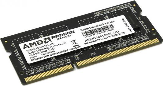 Оперативная память для ноутбуков SO-DDR3 4Gb PC12800 1600MHz AMD R534G1601S1SL-UO