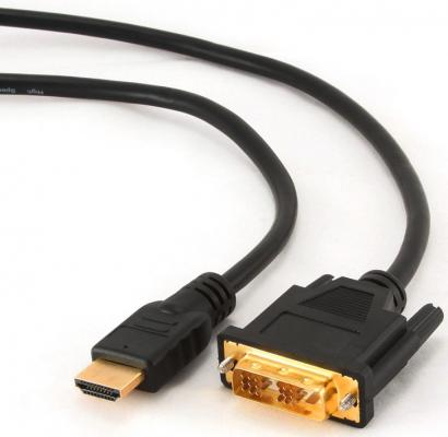 Кабель HDMI-DVI 4.5м Konoos single link экранированный черный KC-HDMI-DVI-5