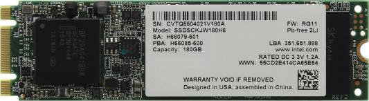 Твердотельный накопитель SSD M.2 180 Gb Intel 535 Series Read 540Mb/s Write 490Mb/s MLC