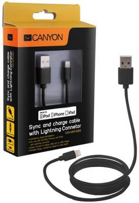 Кабель Canyon CNS-MFICAB01B Apple Lightning MFI 1м черный