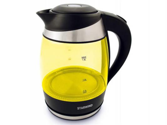 Чайник StarWind SKG2215 2200 Вт чёрный жёлтый 1.8 л стекло
