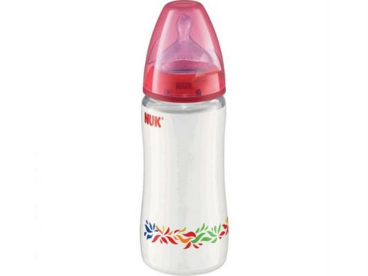 Бутылочка для кормления NUK First Choice с соской силиконовой S р. 1 розовый 300 мл с рождения 10741227