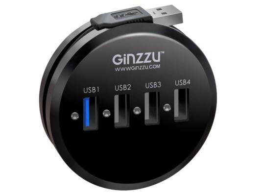 Концентратор USB 3.0 GINZZU GR-314UB 3 x USB 2.0 1 х USB 3.0 черный