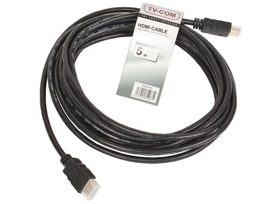 Кабель HDMI 5м TV-COM CG150S-5M/CG501N-5M круглый черный кабель hdmi 5м aopen acg711dw 5m круглый белый