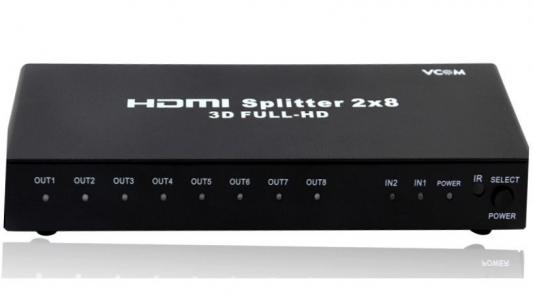 Сплиттер HDMI VCOM Telecom DD4528 черный DD4528_2-8_HDMI_SPLITTER