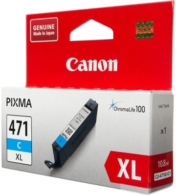 Картридж Canon CLI-471XLC для Canon PIXMA MG5740 PIXMA MG6840 PIXMA MG7740 715 Голубой 0347C001