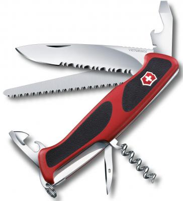 Нож перочинный Victorinox RangerGrip 155 0.9563.WC 130мм 12 функций красно-чёрный
