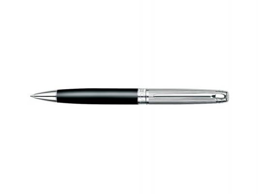 Шариковая ручка поворотная Caran D’Ache Leman черный M Bicolo посеребрение с родиевым напылением 4789.289