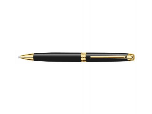 Шариковая ручка поворотная Caran D’Ache Leman черный F Black lacquered GP позолоченные детали 4789.282