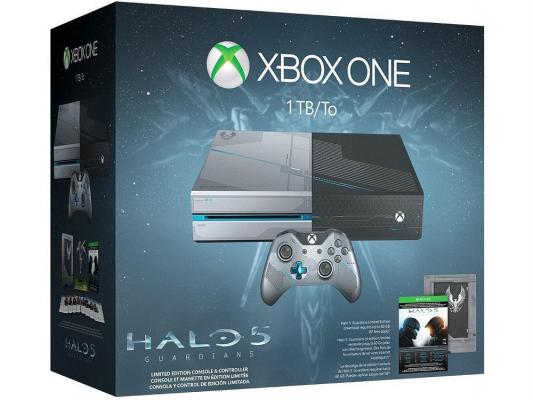 Игровая приставка Microsoft Xbox One 1Tb коллекционная раскраска + Halo 5 KF6-00012