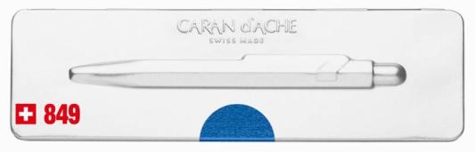 Шариковая ручка автоматическая Caran D’Ache Office 849 Popline Metallic Blue синий 849.640