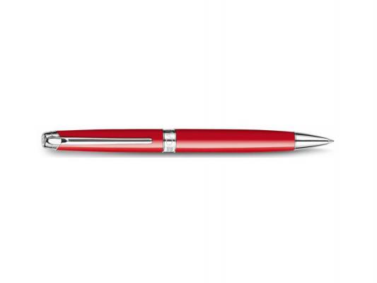Шариковая ручка Caran d`Ache Leman Scarlet red lacquered SP чернила черные корпус красно-серебристый 4789.770