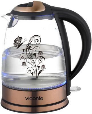 Чайник Viconte VC-3249 2200 Вт прозрачный рисунок 2 л металл/стекло