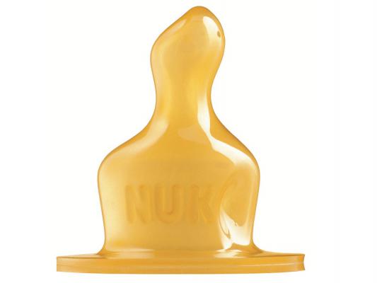Соска ортодонтическая NUK с воздушным клапаном р. 2 L с крестовым шлитцем для густой пищи от 6 месяцев латекс желтый 10713148